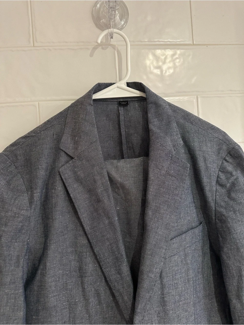J.Crew Ludlow Suit Mens 36S Unstructured Slim Fit Somelos Linen Blend 30x28 Blue